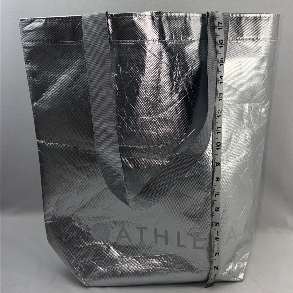 Athleta Silver Metallic Logo Tote - Picture 6 of 6